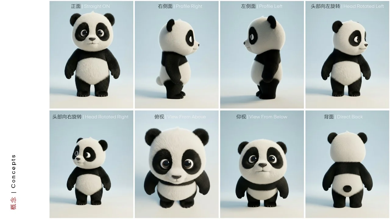Dongfeng/Huawei · Panda — Panda — Character turnaround and views
