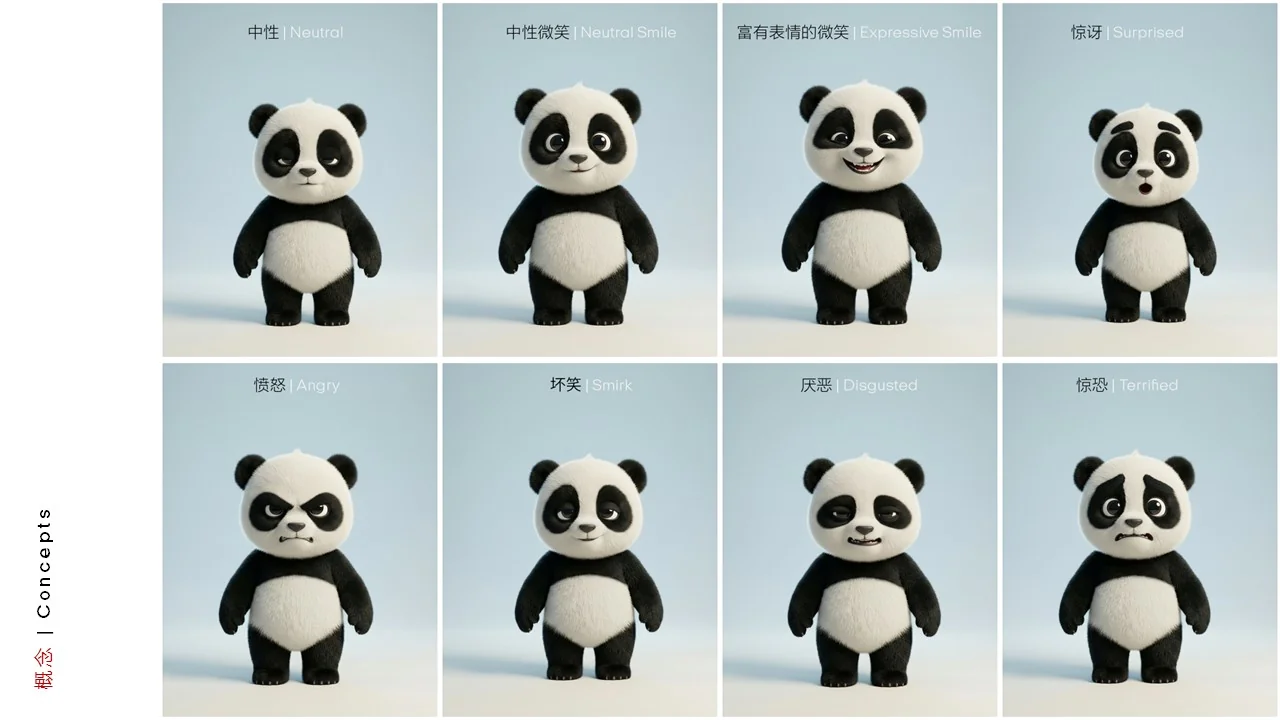 Dongfeng/Huawei · Panda — Panda — Expression contact sheet