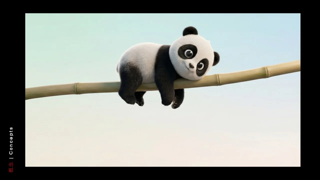 Dongfeng/Huawei · Panda — Panda — Bamboo perch — relaxed pose