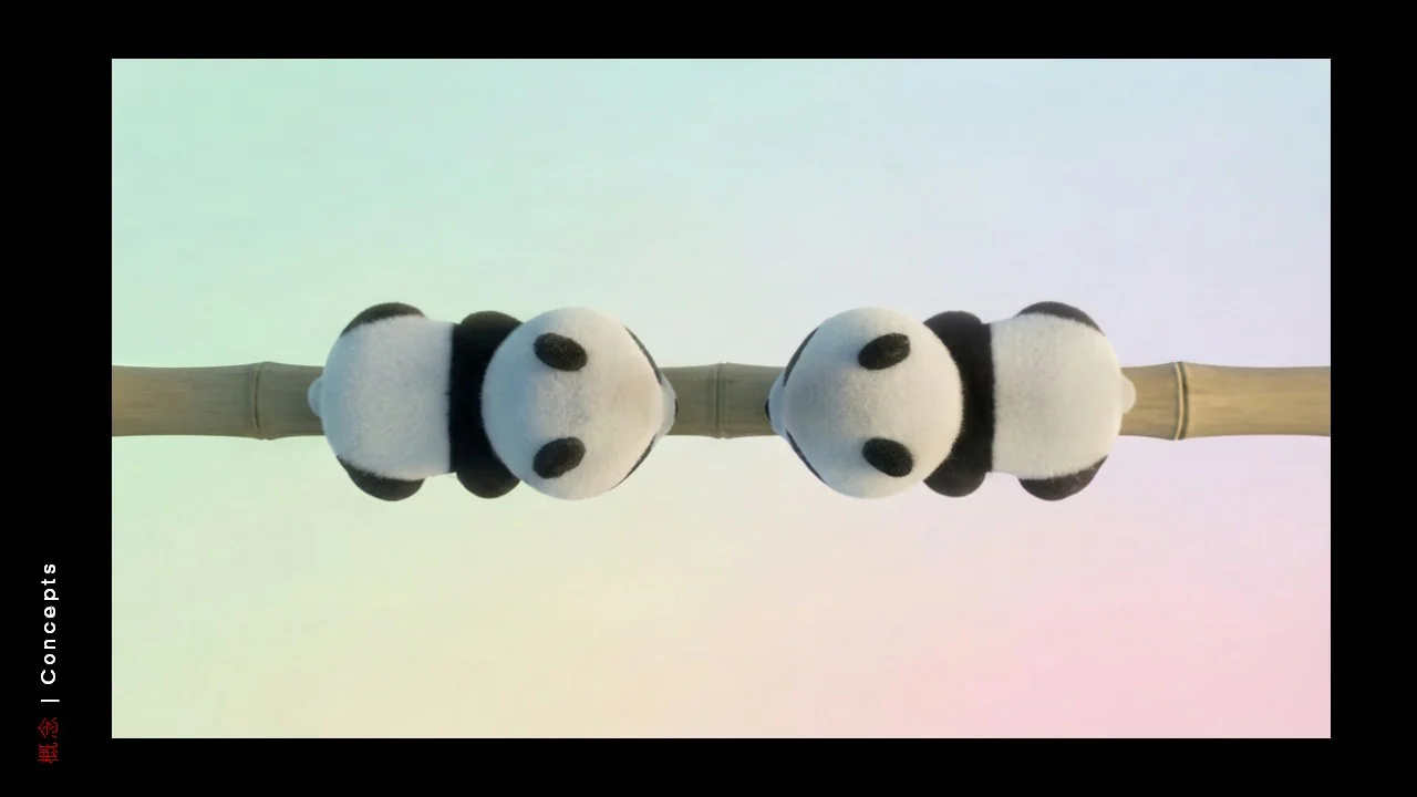 Dongfeng/Huawei · Panda — Panda — Bamboo perch — overhead view