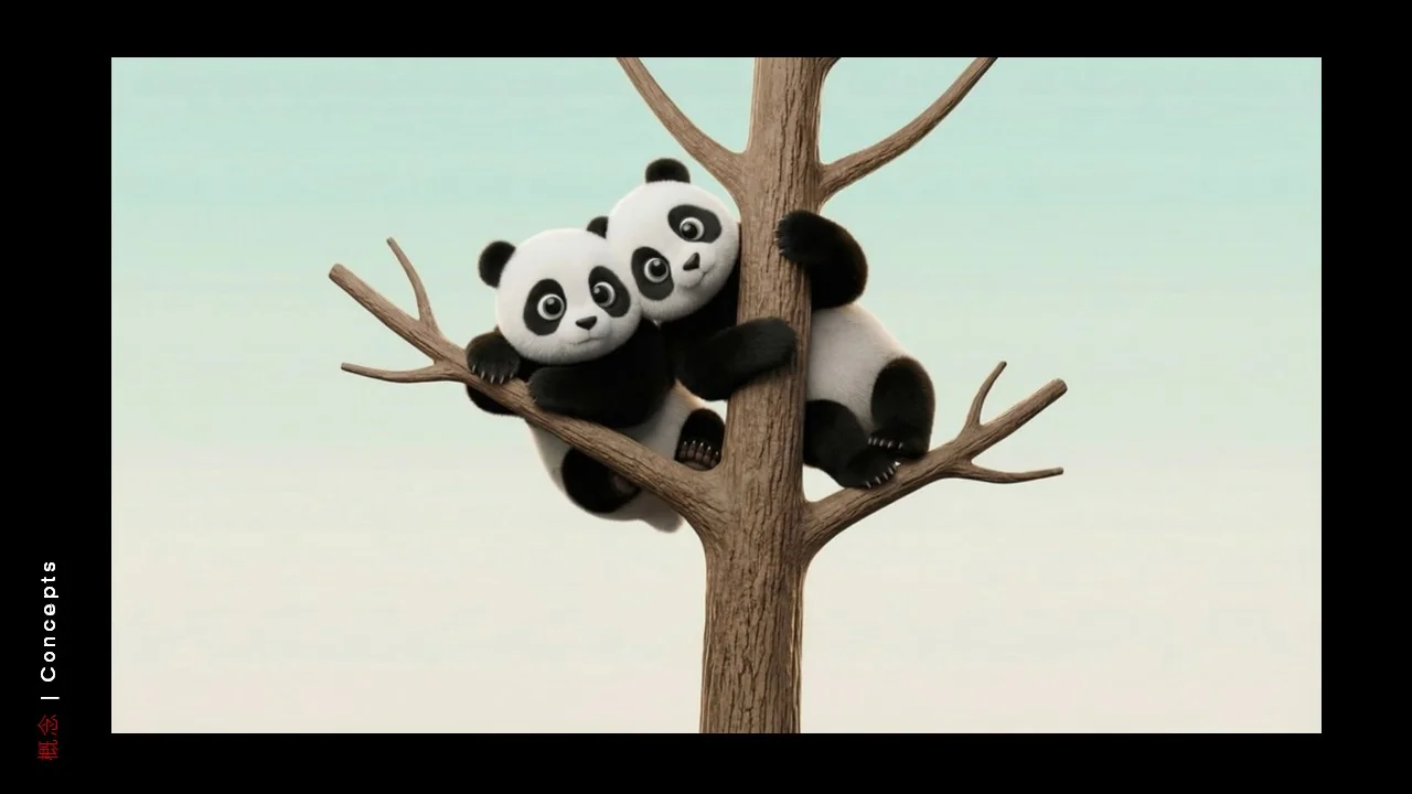 Dongfeng/Huawei · Panda — Panda — Tree-climbing — composition variation