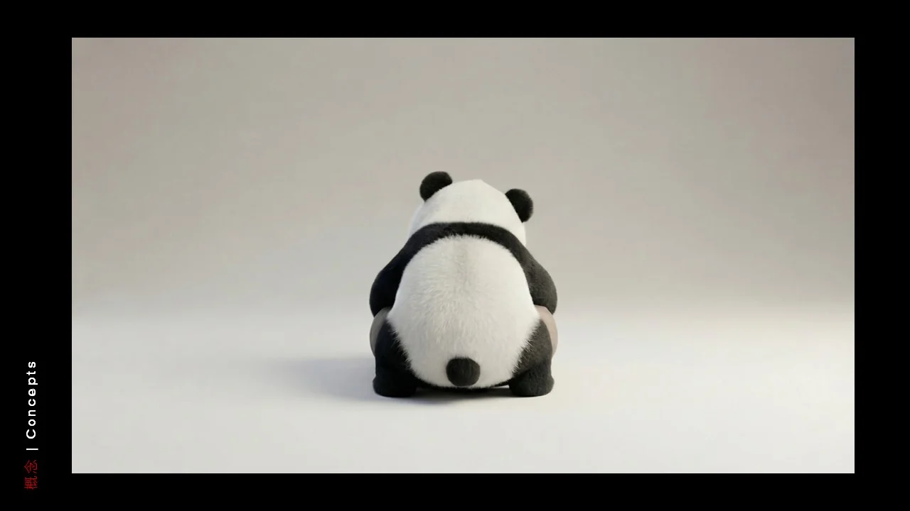 Dongfeng/Huawei · Panda — Panda — Seated embrace — rear-view variation