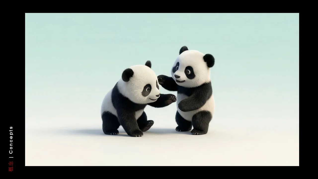 Dongfeng/Huawei · Panda — Panda — Paired play — standing variation
