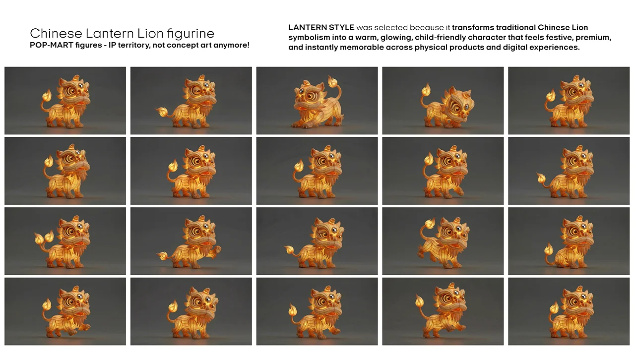 M-HERO Model B — Lantern Lion — selected pose system
