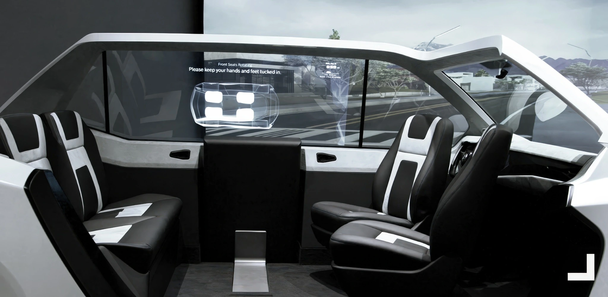 Bosch CES concept cabin with rotating seats and a projected interface