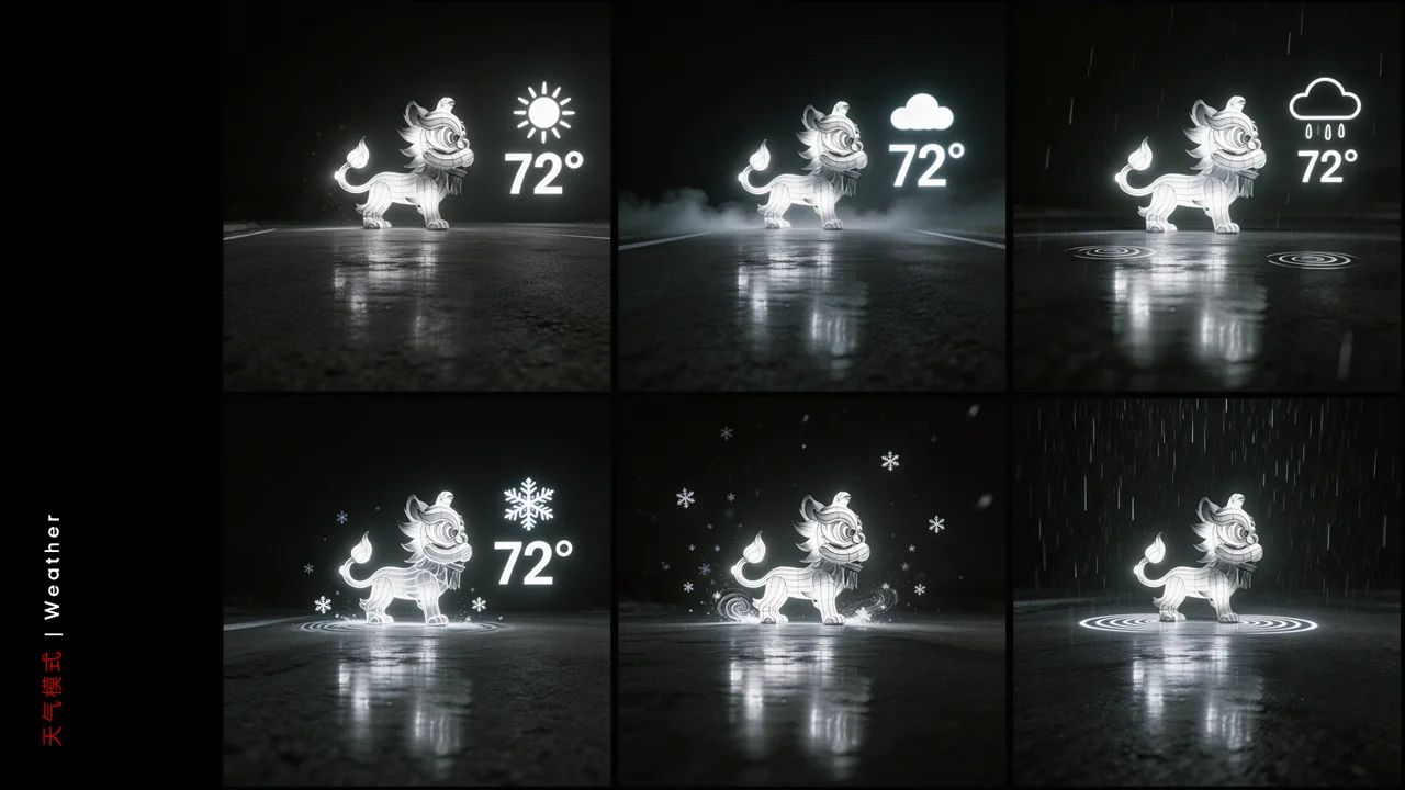 Model B — Lion — weather information projection