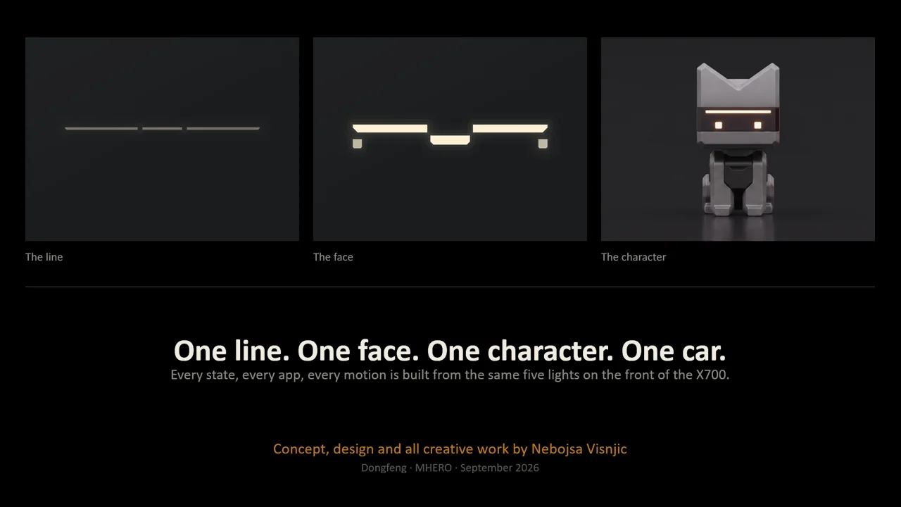 X700 — One light signature, one face, one character