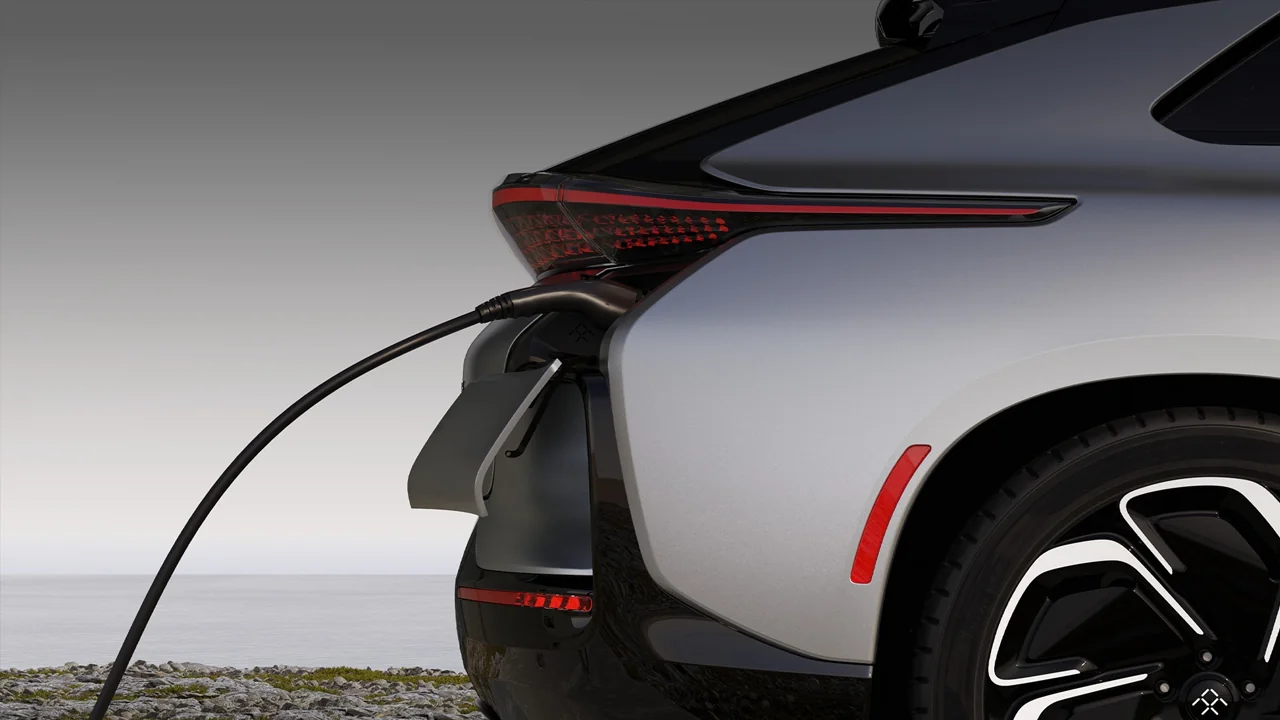Vehicle charging connection detail