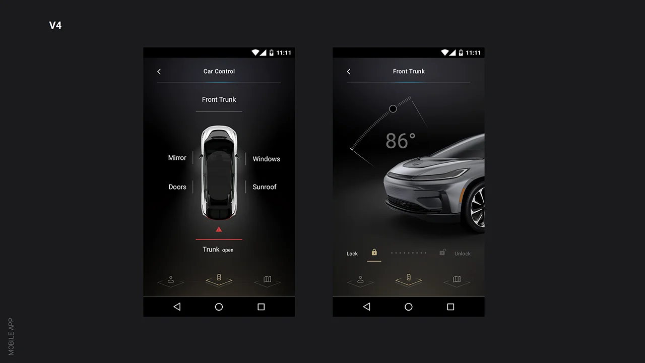 Mobile vehicle and climate interfaces
